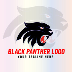 Fototapeta premium Black Panther Logo 03 Black Panther Logo Mascot: Powerful Vector Illustration for Sport and E-Sport Teams 