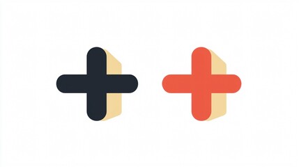 Obraz premium Professional Plus and Minus Icon in 2D Flat Vector Isolated Design