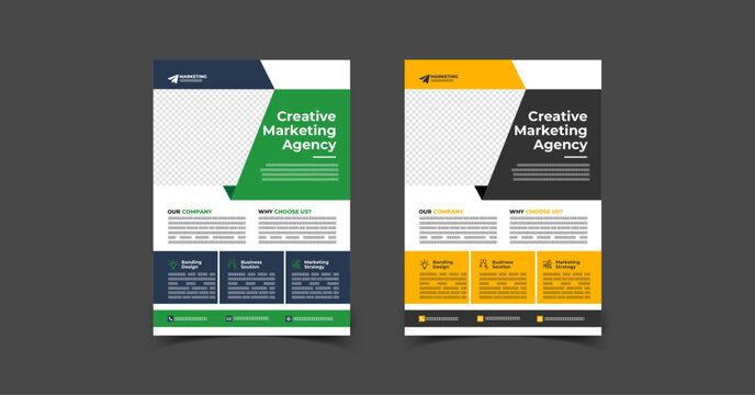 Set of Corporate flyer template included 2 color design options. It can be use for any business as well as personal or freelance business also.