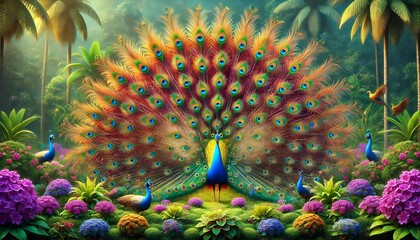 peacock in the garden © Alla