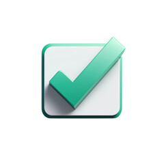 3d green check mark icon symbol