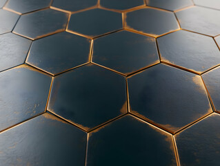 Dark Hexagon 3D Abstract Background