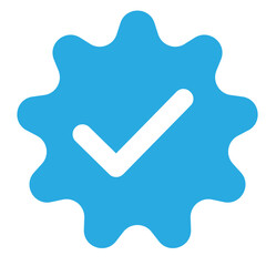 Vector Illustration blue verified with checkmark