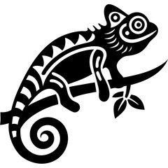 chameleon on a white background