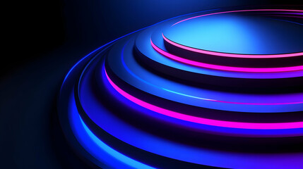 Fototapeta premium Abstract 3D Background Blue Pink Neon