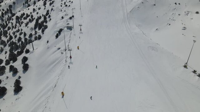 Winter Holidaymakers Overhead View