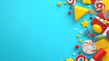 Fototapeta premium 3D Candy Abstract Background Illustration
