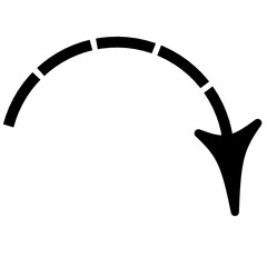 Dotted curved arrows  Doodle arrow   Vector arrow   Zigzag arrow line design with dotted lines  Curved vector pointer collection