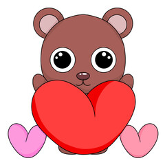 Obraz premium teddy bear with heart