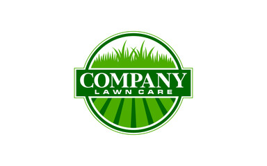 landscape logo for lawn or gardening business design template