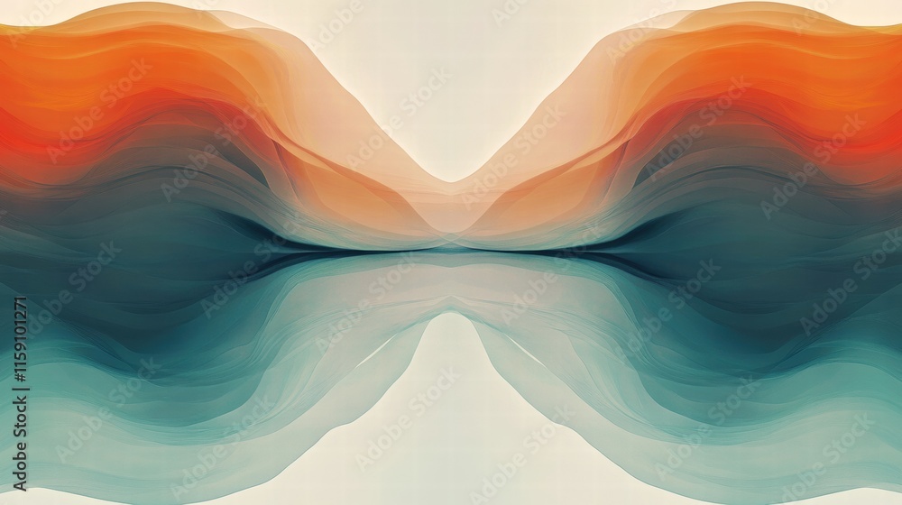 Aufkleber abstract fractal patterns with vibrant colors creating a serene atmosphere and copy space for text p