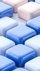 Obraz premium Abstract 3D Blue and White Cubes Background