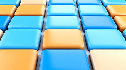 Obraz premium Abstract 3D Background Blue Orange Blocks