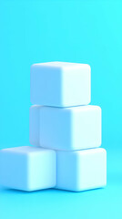Obraz premium Abstract 3D Cube Stack Light Blue Background