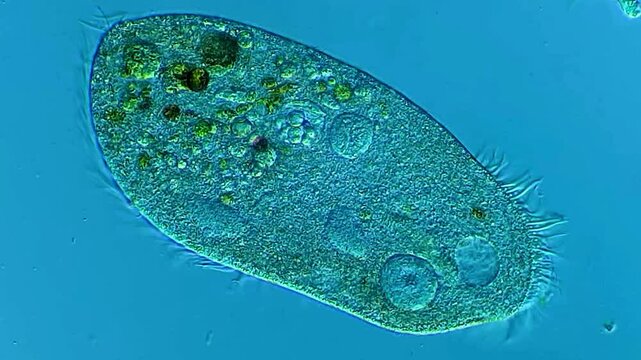 Movement of Ciliates under DIC microscope 