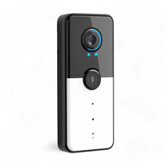 Obraz premium Smart wireless doorbell with camera and intercom feature isolated on transparent background PNG