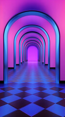 Obraz premium Neon Archway 3D Background
