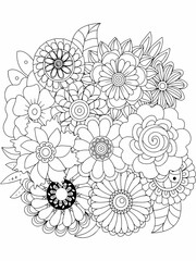 1	Print Coloring page for the adult coloring book. Doodle floral drawing. Art therapy coloring page. Black and white flower pattern for adult coloring book. Doodle floral drawing. Art therapy						
