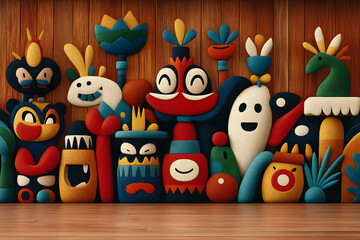 Fototapeta premium Playful 3D Cartoon Character Background