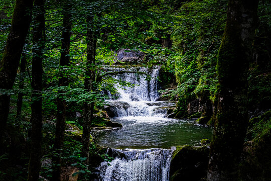 Hiking Rottach Waterfalls Bavaria Germany - Powered by Adobe