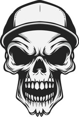 Skull with retro style cap