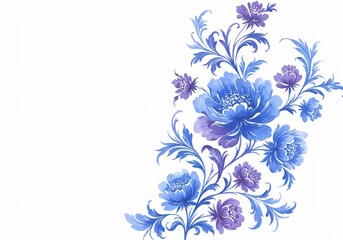 "A high-resolution watercolor floral motif with intricate details, surrounded by pristine white space for refined advertising."
