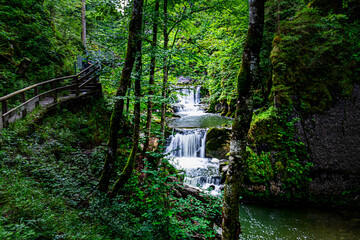 Hiking Rottach Waterfalls Bavaria Germany