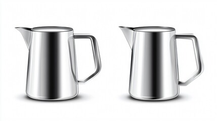 Professional Stainless Steel Milk Pitcher for Coffee Vector Isolate