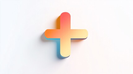 Obraz premium Professional Plus Icon Vector in 2D Flat Style Isolated on White Background