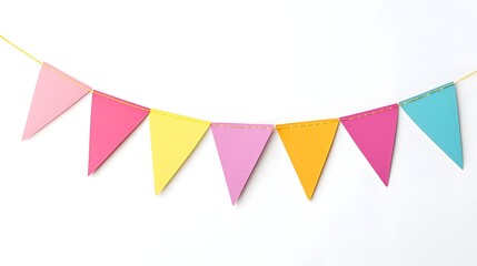 Colorful Triangular Paper Bunting Hanging Decoratively