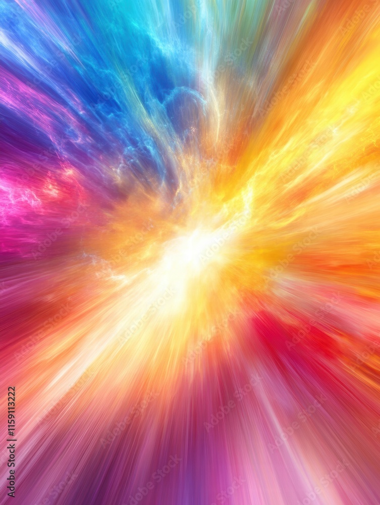 Poster Vibrant explosion of colors creating a dynamic backdrop with ample copy space for text. Generative AI