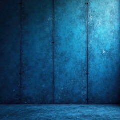 Dark blue abstract cement wall with smoke rising, fog, studio, abstract