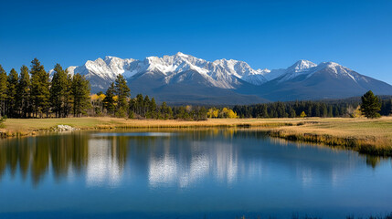 Adventure travel to the Rocky Mountains in Alberta, Canada with dramatic peaks and a serene alpine lake