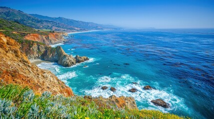 Fototapeta premium Bright Coastal Cliffs