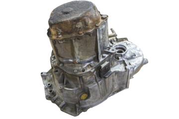 gearbox. in disassembled state also shows signs of use. close-up. car part.