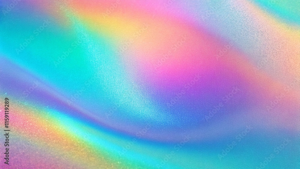 Aufkleber abstract pastel holographic blurred grainy gradient background texture. colorful digital grain soft 