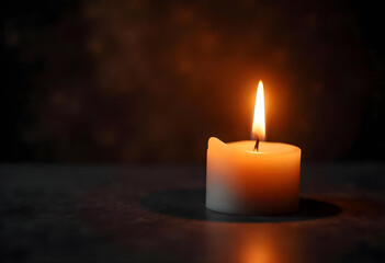 burning candle in the dark background