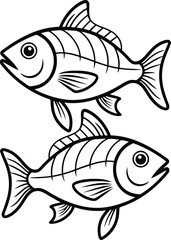 fish line art vector