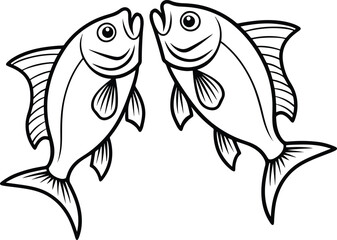 fish line art vector