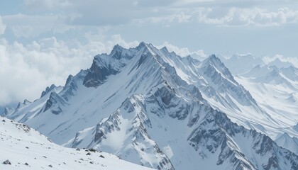 Obraz premium Snow Covered Mountain Under Cloudy Sky