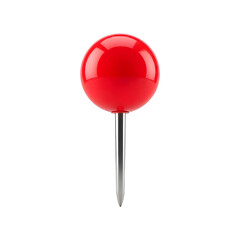 red pin isolated on transparent background 