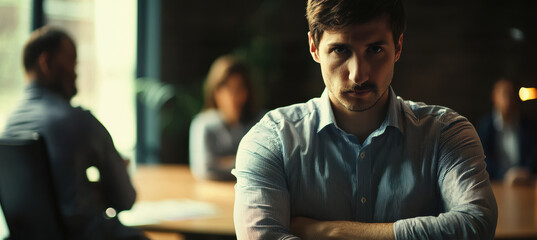 Business Leader Meeting with Team Highlighting Workplace Dynamics and Engagement Challenges