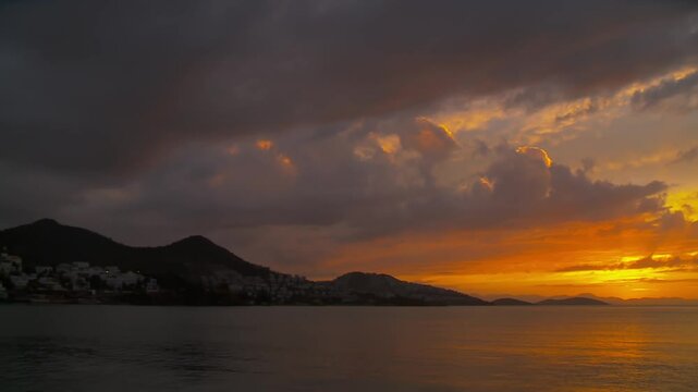 Sunset in Mugla Bodrum, wonderful sea and sky