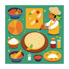 A Delicious Mexican Food Vector Illustration