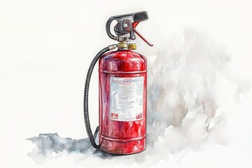 Obraz premium Detailed Sketch of Welding Safety Extinguisher