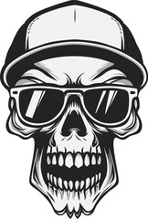 Sporty style skull with glasses