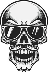 Masculine skull with glaaaes