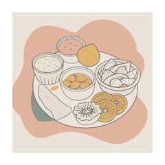 A Delicious Mexican Food Vector Illustration