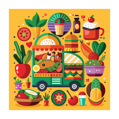 A Delicious Mexican Food Vector Illustration