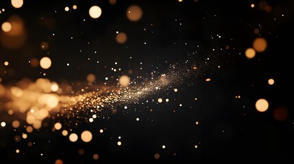 Obraz premium Golden Glitter Sparkles on Dark Background